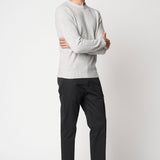 Girocollo grigio punto sale e pepe in lana e cashmere fin.12