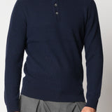 Latte crewneck with cables and ribs in wool and cashmere fin.7