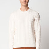 Girocollo latte con trecce e coste in lana e cashmere fin.7