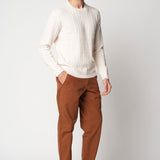 Girocollo latte con trecce e coste in lana e cashmere fin.7