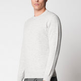 Girocollo grigio jacquard bicolore in lana e cashmere fin.12