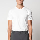 T-Shirt con collo a costina in cotone