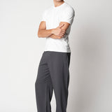 T-Shirt con collo a costina in cotone