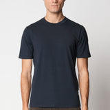 T-Shirt con collo a costina in cotone