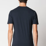 T-Shirt con collo a costina in cotone