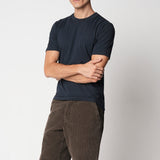 T-Shirt con collo a costina in cotone