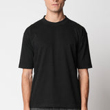 Black heavy cotton jersey relaxed fit T-shirt