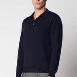 Polo bottoni rasato in lana merino extrafine fin.14