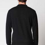 Polo bottoni rasato in lana merino extrafine fin.14
