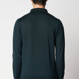 Polo bottoni rasato in lana merino extrafine fin.14
