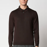 Polo bottoni rasato in lana merino extrafine fin.14
