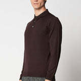 Polo bottoni rasato in lana merino extrafine fin.14