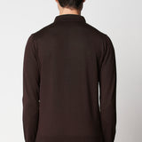 Polo bottoni rasato in lana merino extrafine fin.14