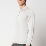Polo bottoni rasato in lana merino extrafine fin.14