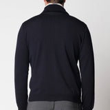 Extrafine Merino Wool Zip-Up Jacket - Dark Blue