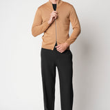 Extrafine Merino Wool Zip-Up Jacket - Dark Blue