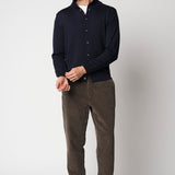 Blue jacket with buttons in extrafine merino wool fin.7