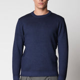 Girocollo con tintura invecchiata in lana merino extrafine fin.7