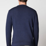 Girocollo con tintura invecchiata in lana merino extrafine fin.7