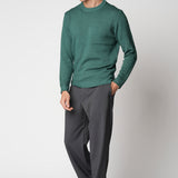 Girocollo con tintura invecchiata in lana merino extrafine fin.7