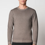 Girocollo con tintura invecchiata in lana merino extrafine fin.7