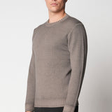Girocollo con tintura invecchiata in lana merino extrafine fin.7