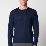 Girocollo rasato in lana merino extrafine fin.18