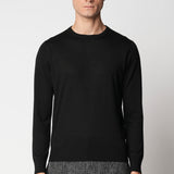 Girocollo rasato in lana merino extrafine fin.18