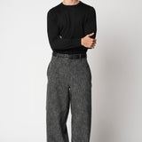 Girocollo rasato in lana merino extrafine fin.18