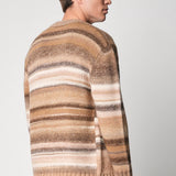 Maxi cardigan cammello in filo multicolor misto lana fin.3