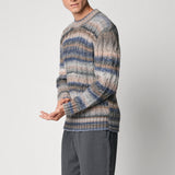 Girocollo aran blu in filo multicolor misto lana fin.3