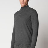 Lupetto zip rasato in seta e cashmere fin.12