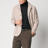 Blazer beige in tessuto velour