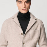 Blazer beige in tessuto velour