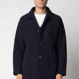 Cappotto blu in tessuto velour