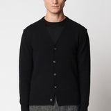 Cardigan con cuciture esterne in lana fin.5