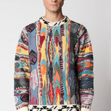 Girocollo jacquard multicolor in lana merino extrafine fin.12 LTD ED