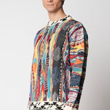 Girocollo jacquard multicolor in lana merino extrafine fin.12 LTD ED