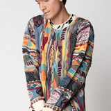 Girocollo jacquard multicolor in lana merino extrafine fin.12 LTD ED