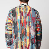 Cardigan jacquard multicolor in lana merino extrafine fin.12 LTD ED