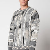 Girocollo jacquard grigio in lana merino extrafine fin.12 LTD ED