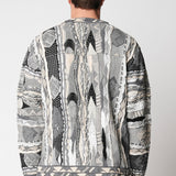Girocollo jacquard grigio in lana merino extrafine fin.12 LTD ED