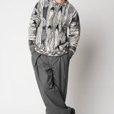 Girocollo jacquard grigio in lana merino extrafine fin.12 LTD ED
