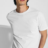 Cotton T-shirt with white shoulder reinforcement