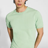 Short sleeve crew neck in green cotton