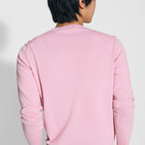 Long sleeve crew neck in pink cotton