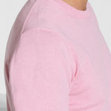 Long sleeve crew neck in pink cotton