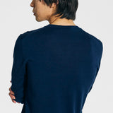 Long sleeve crew neck in dark blue cotton