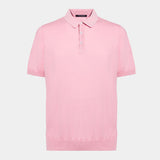 Short sleeve polo shirt in pink cotton