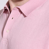 Polo manica corta in cotone rosa